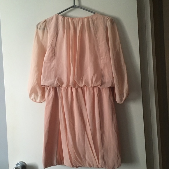 TIBI Pale Pink Silk Chiffon Layered Blouson Dress 0 - Picture 4 of 6